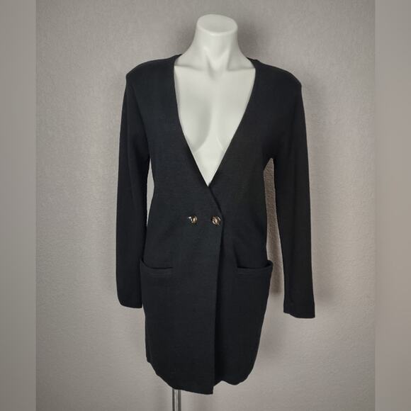 J Crew Mercantile Collarless Blazer Black Cardigan Size XS - Picture 2 of 15